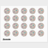 Sticker Rond Fleurs de printemps (Feuille)