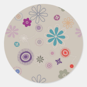Sticker Rond Fleurs de printemps