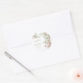 Sticker Rond Fleurs de printemps Aquarelle Mariage rose (Enveloppe)
