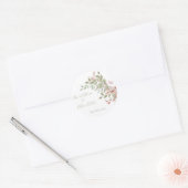 Sticker Rond Fleurs de printemps Aquarelle Mariage rose (Enveloppe)