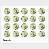 Sticker Rond Fleurs de printemps blanches (Feuille)