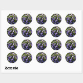 Sticker Rond Fleurs de printemps de Squill Bleu (Feuille)
