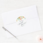 Sticker Rond Fleurs de printemps été | Baby Shower pour future  (Enveloppe)