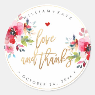 Sticker Rond Fleurs de printemps Love+Thanks Fond DIY