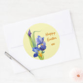 Sticker Rond Fleurs de printemps - Pastel Jaune Joyeux Pâques (Enveloppe)
