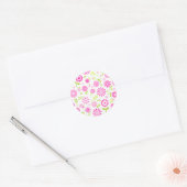Sticker Rond Fleurs de printemps rose mignonne (Enveloppe)