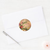 Sticker Rond Fleurs de récolte d'automne Fruits d'action de grâ (Enveloppe)