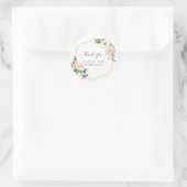 Sticker Rond Fleurs de Rosiers Blush Aquarelle Merci (Sac)