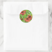 STICKER ROND FLEURS DE RUDBECKIA ROUGES (Sac)