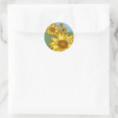 Sticker Rond Fleurs de soleil (Sac)