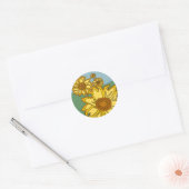 Sticker Rond Fleurs de soleil (Enveloppe)