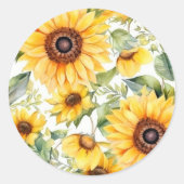 Sticker Rond Fleurs de soleil (Devant)