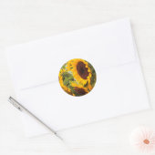 Sticker Rond Fleurs de soleil (Enveloppe)