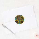Sticker Rond Fleurs de soleil (Enveloppe)