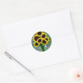 Sticker Rond Fleurs de soleil en verre Jar Art (Enveloppe)