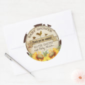Sticker Rond Fleurs de soleil et Baby shower d'impression de va (Enveloppe)