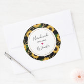 Sticker Rond Fleurs de soleil Jaune de couleur douce (Enveloppe)