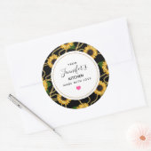 Sticker Rond Fleurs de soleil Jaunes Classé Cuisine Motif (Enveloppe)