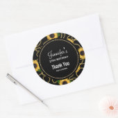 Sticker Rond Fleurs de soleil Jaunes Classé Motif élégant Anniv (Enveloppe)