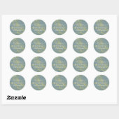 Sticker Rond Fleurs de soleil modernes Mariage d'or Sage (Feuille)
