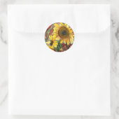 Sticker Rond fleurs de soleil peinture cadeaux (Sac)