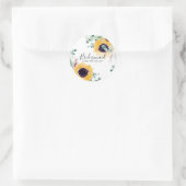 Sticker Rond Fleurs de soleil personnalisées Présentatrices Cad (Sac)