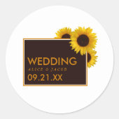 Sticker Rond Fleurs de soleil rustiques - Mariage floral (Devant)