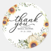 Sticker Rond Fleurs de soleil verdoyantes Fête des mariées auto (Devant)