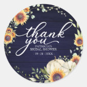 Sticker Rond Fleurs de soleil verdoyantes Fête des mariées auto (Devant)