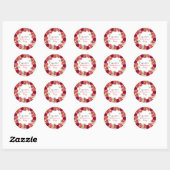 Sticker Rond Fleurs de style aquarelle pour la Saint-Valentin r (Feuille)