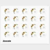 Sticker Rond Fleurs de tournesol d'eucalyptus Shower de mariage (Feuille)