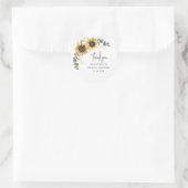 Sticker Rond Fleurs de tournesol Eucalyptus Fête de mariage flo (Sac)