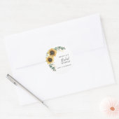 Sticker Rond Fleurs de Tournesol Eucalyptus Shower de Mariée (Enveloppe)