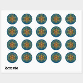 Sticker Rond FLEURS DE VIE - Fleur fractale 1 (Feuille)