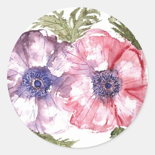 Sticker Rond Fleurs d'eau (Devant)