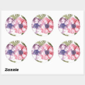 Sticker Rond Fleurs d'eau (Feuille)
