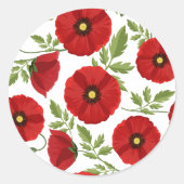 Sticker Rond Fleurs d'été joyeuses floraison de pavot (Devant)