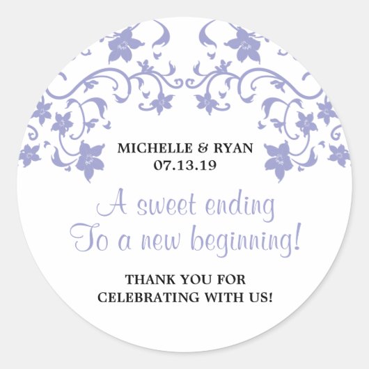 Sticker Rond Fleurs d'été Lavender - L'amour est doux (Devant)