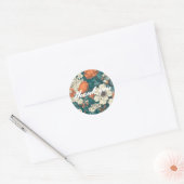 Sticker Rond Fleurs d'été merci (Enveloppe)