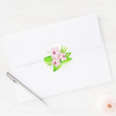 Sticker Rond fleurs d'hibiscus (Enveloppe)