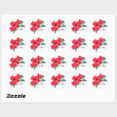 Sticker Rond Fleurs d'Hibiscus (Feuille)