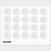 Sticker Rond Fleurs d'hiver blanches sous la neige amoureuse (Feuille)