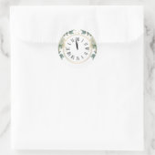Sticker Rond Fleurs d'horloge du Nouvel An (Sac)