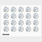 Sticker Rond Fleurs d'hortensia (Feuille)