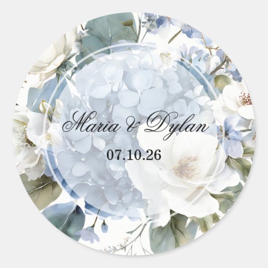 Sticker Rond Fleurs d'hortensia (Devant)