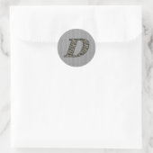 Sticker Rond Fleurs d'hortensia à monogramme Initial D (Sac)