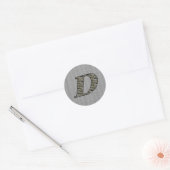 Sticker Rond Fleurs d'hortensia à monogramme Initial D (Enveloppe)