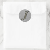 Sticker Rond Fleurs d'hortensia à monogramme initial J (Sac)