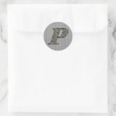 Sticker Rond Fleurs d'hortensia à monogramme initial P (Sac)