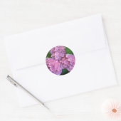 Sticker Rond Fleurs d'hortensia rose pastel  (Enveloppe)